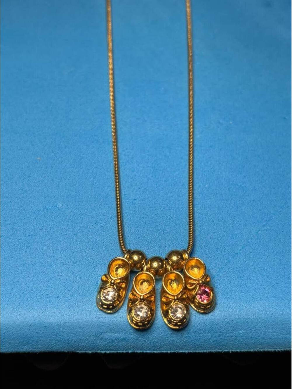 Gold Baby Shoe Charm Necklace